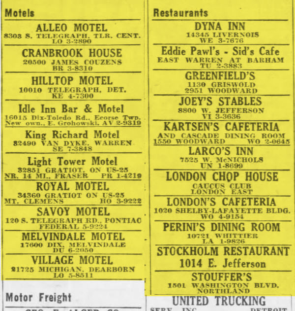 Dyna Inn (Charade Supper Club) - Feb 1958 Ads (newer photo)